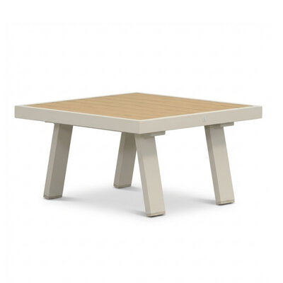 Lola loungetafel vierkant | aluminium + polywood | beige | 71x71cm
