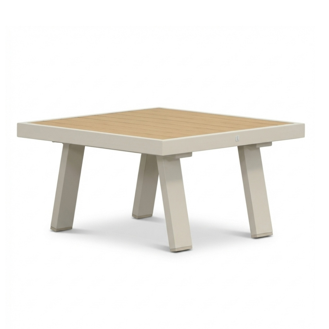 LUX outdoor living Lola loungetafel vierkant | aluminium + polywood | beige | 71x71cm