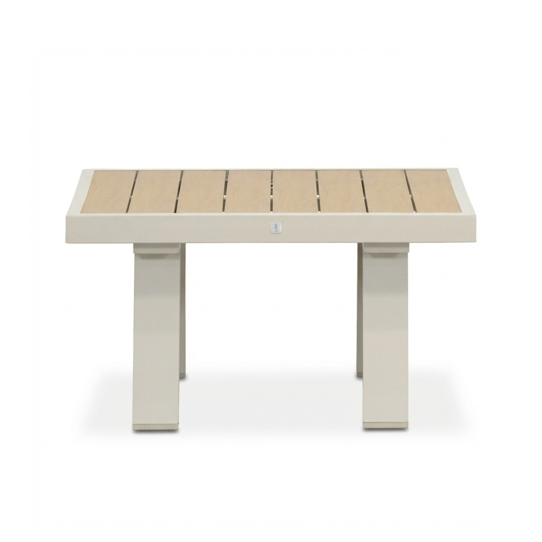 Lola loungetafel vierkant | aluminium + polywood | beige | 71x71cm