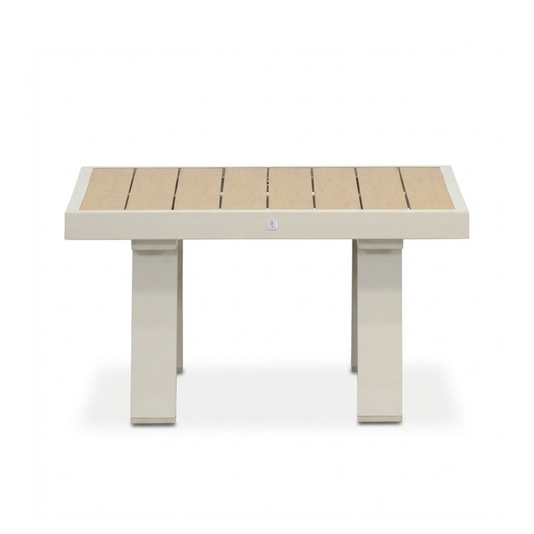Lola loungetafel vierkant | aluminium + polywood | beige | 71x71cm