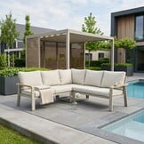 Lola hoek loungeset 5 personen | aluminium + polywood | beige | 3-delig - 220x220cm