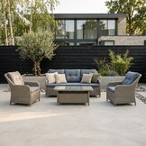 Arizona stoel-bank loungeset 5 personen | wicker | Ash Grey | 4-delig