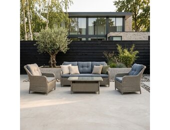 Arizona stoel-bank loungeset 5 personen | wicker | Ash Grey | 4-delig