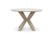 Calma dining tuintafel 4 personen | sintered stone + aluminium | Marble Latte | 120cm rond