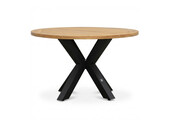 Cleve dining tuintafel 4 personen | teakhout + aluminium | Natural Teak/antraciet | 120cm rond