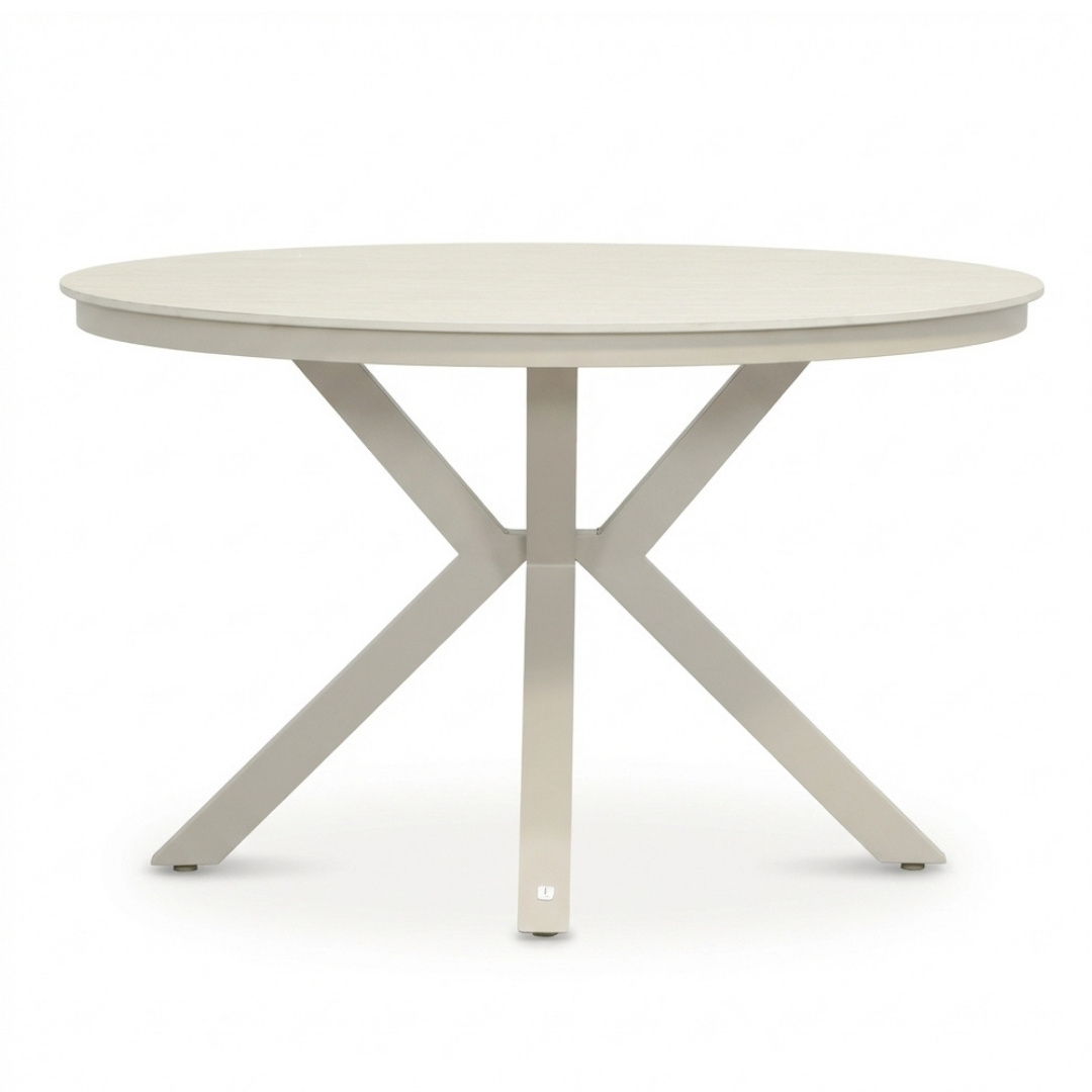 Cuba dining tuintafel 4 personen | sintered stone + aluminium | beige | 120cm rond