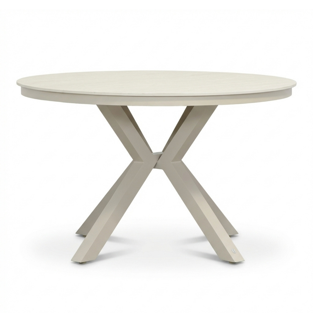 Cuba dining tuintafel 4 personen | sintered stone + aluminium | beige | 120cm rond