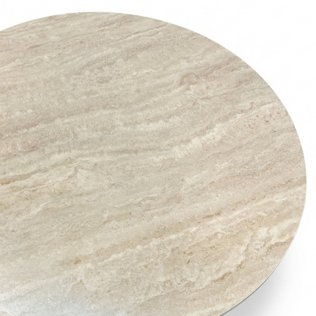 Cuba dining tuintafel 4 personen | sintered stone + aluminium | beige | 120cm rond