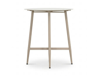 Santos dining bartafel 4 personen | sintered stone + aluminium | Marble Latte | 90cm rond