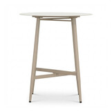 Santos dining bartafel 4 personen | sintered stone + aluminium | Marble Latte | 90cm rond