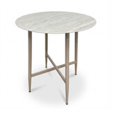 Santos dining bartafel 4 personen | sintered stone + aluminium | Marble Latte | 90cm rond