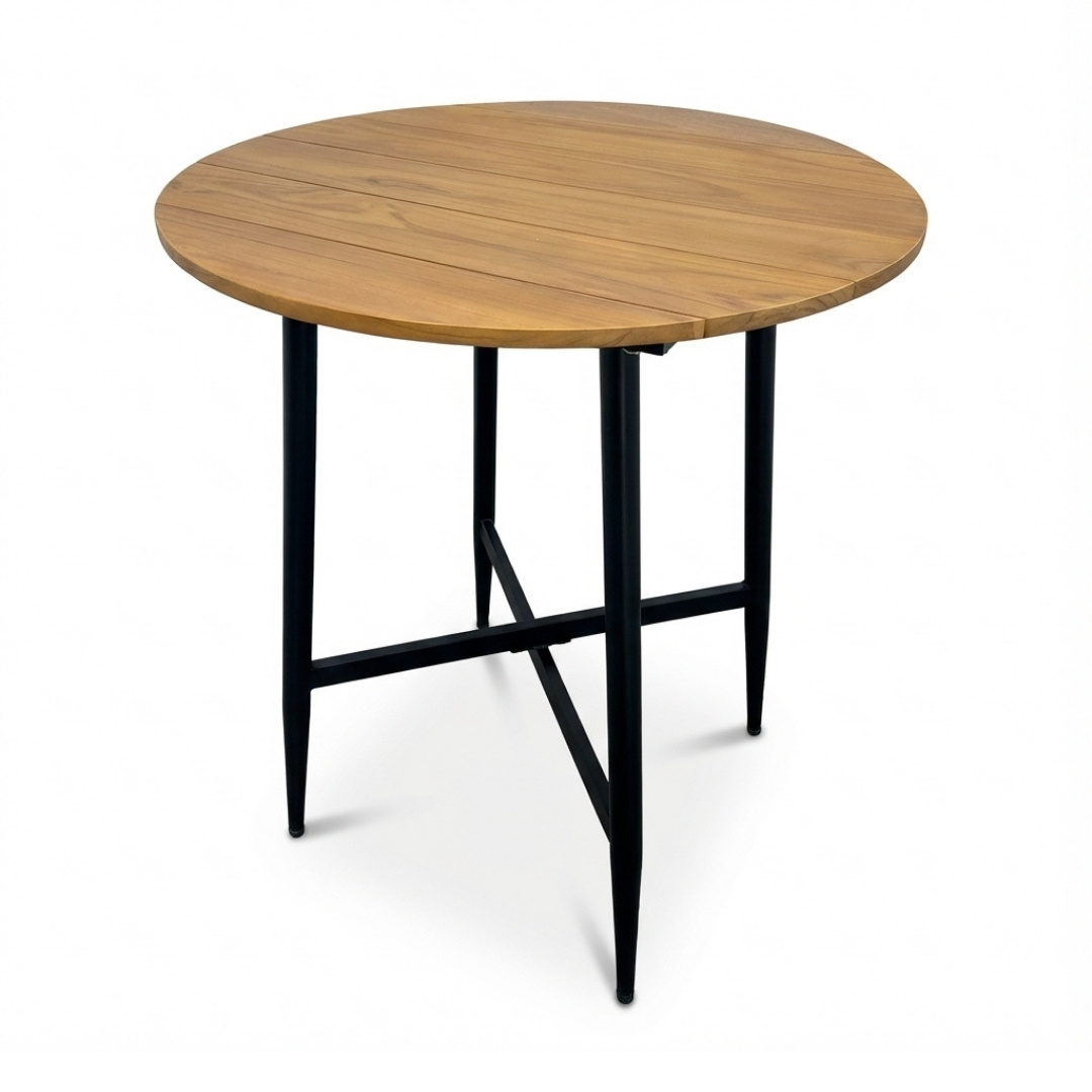 Valencia dining bartafel 4 personen | teakhout + aluminium | antraciet | 90cm rond
