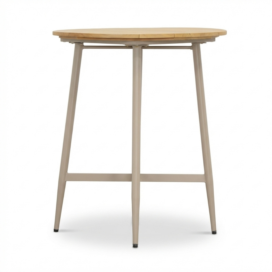 LUX outdoor living Valencia dining bartafel 4 personen | teakhout + aluminium | beige | 90cm rond