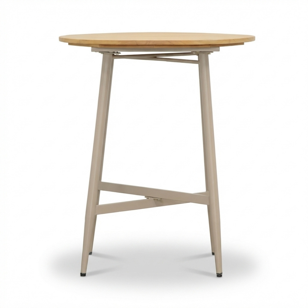 Valencia dining bartafel 4 personen | teakhout + aluminium | beige | 90cm rond