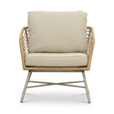 Flow stoel-bank loungeset 5 personen | wicker + aluminium | Bamboo beige | 3-delig