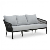 Mara stoel-bank loungeset 5 personen incl. Logan tafels | touw + aluminium | Stone Grey | 5-delig