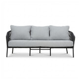 Mara stoel-bank loungeset 5 personen incl. Logan tafels | touw + aluminium | Stone Grey | 5-delig