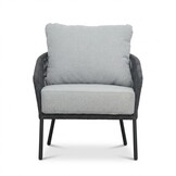 Mara stoel-bank loungeset 5 personen incl. Logan tafels | touw + aluminium | Stone Grey | 5-delig