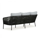 Mara stoel-bank loungeset 5 personen | touw + aluminium | Stone Grey | 3-delig