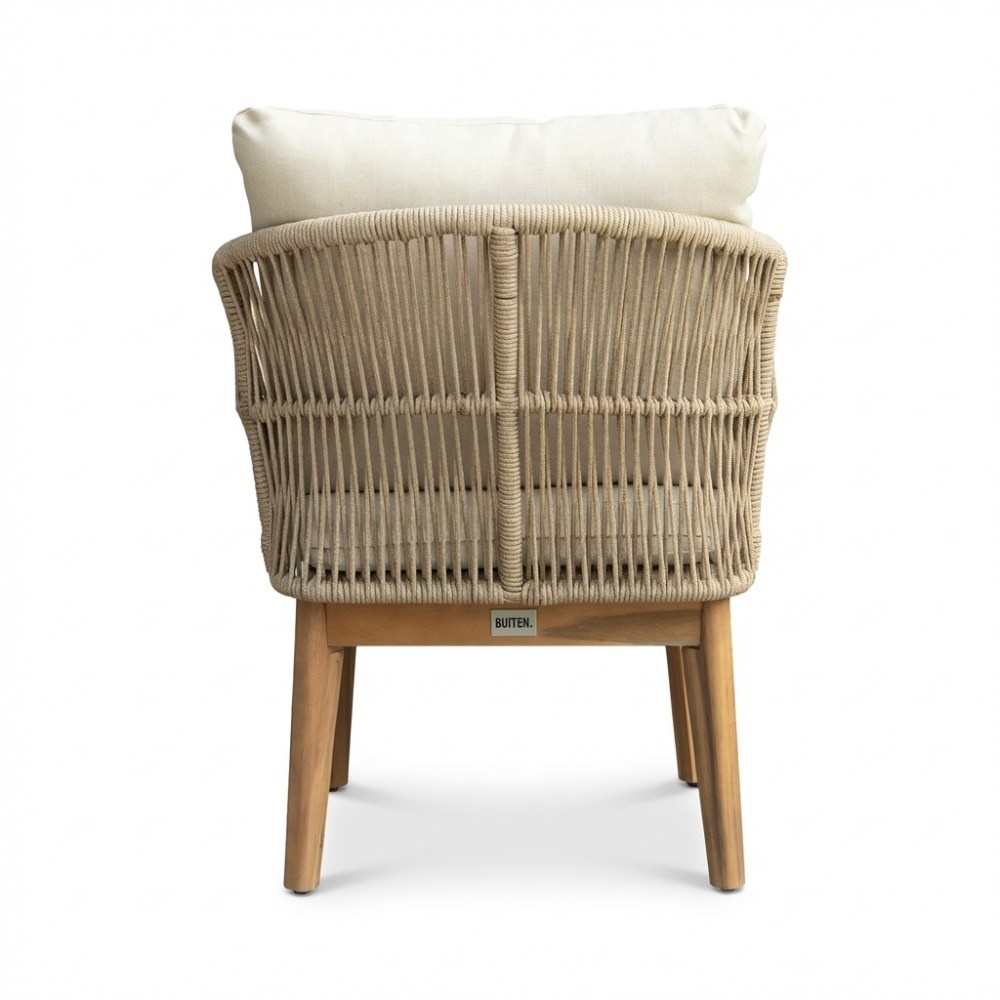 Bella lounge balkonset 2 personen | touw + hardhout | zand | 3-delig