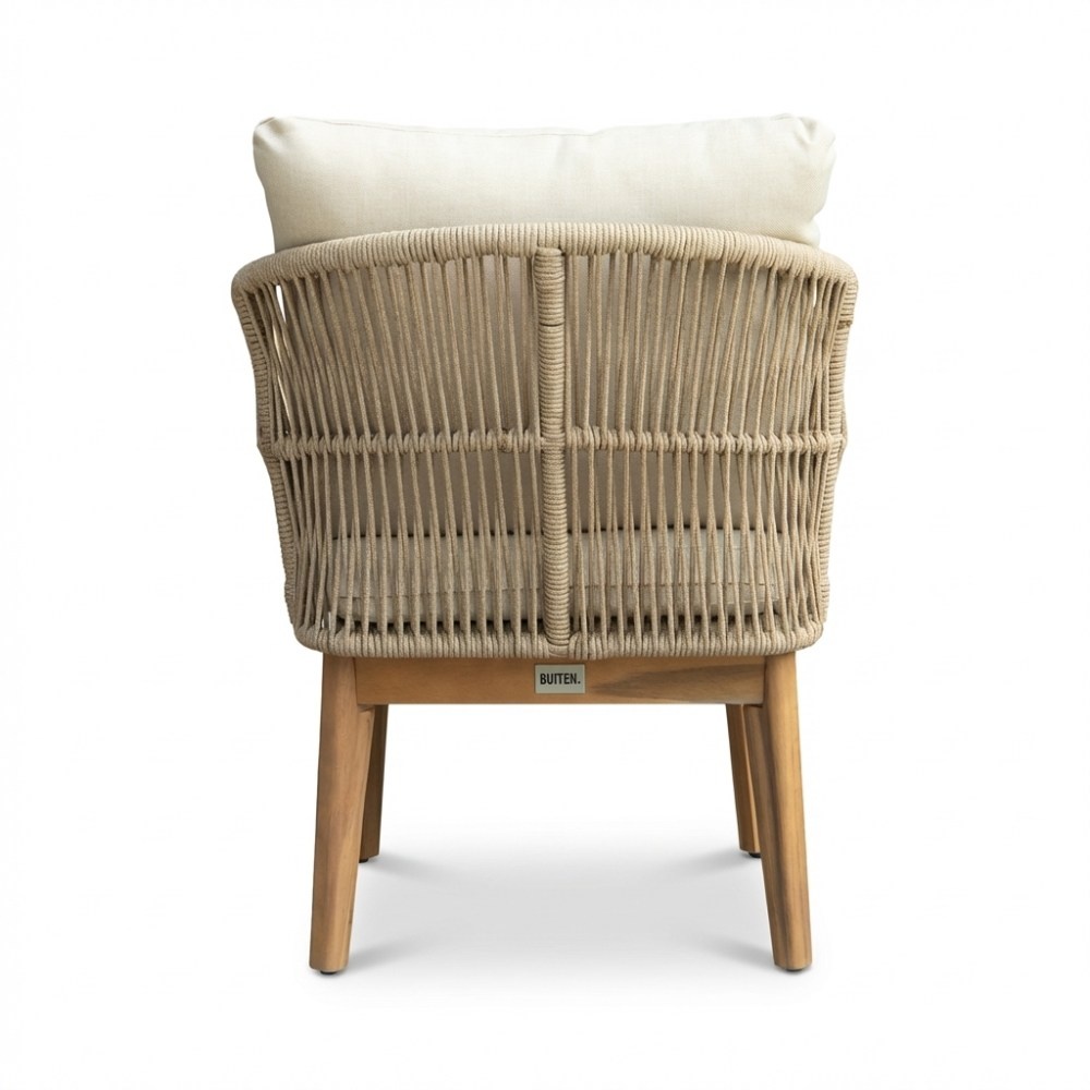 Bella stoel-bank loungeset 5 personen | touw + hardhout | zand | 4-delig