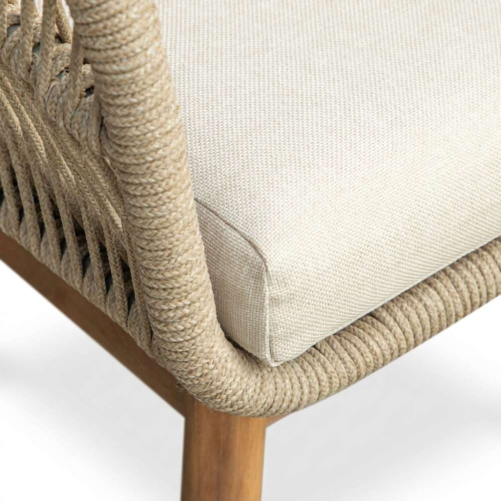 Bella stoel-bank loungeset 5 personen | touw + hardhout | zand | 4-delig