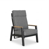 Brighton loungestoel | aluminium + teak | antraciet