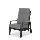 Brighton loungestoel | aluminium + teak | antraciet