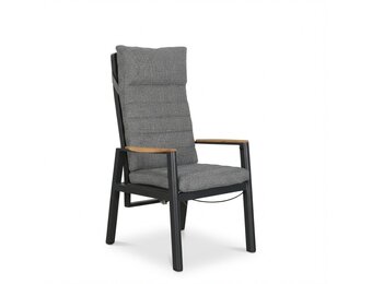 Brighton dining tuinstoel | aluminium + teak | antraciet