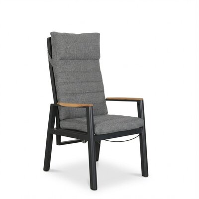 Brighton dining tuinstoel | aluminium + teak | antraciet