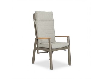 Brighton dining tuinstoel | aluminium + teak | beige