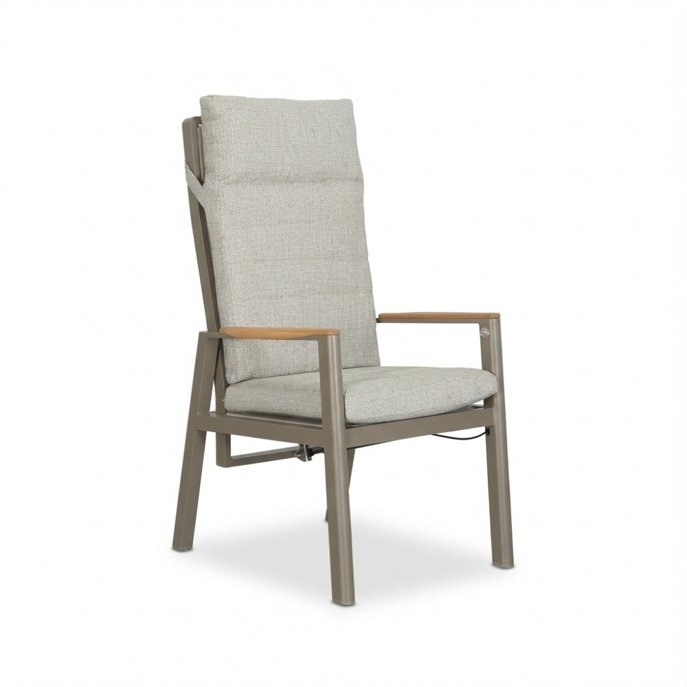 Brighton dining tuinstoel | aluminium + teak | beige