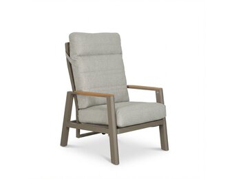 Brighton loungestoel | aluminium + teak | beige