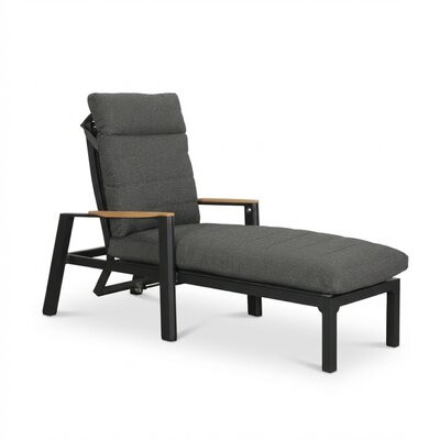 Brighton ligbed | aluminium + teak | antraciet | 179cm