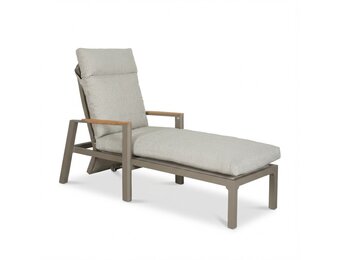 Brighton ligbed | aluminium + teak | beige | 179cm