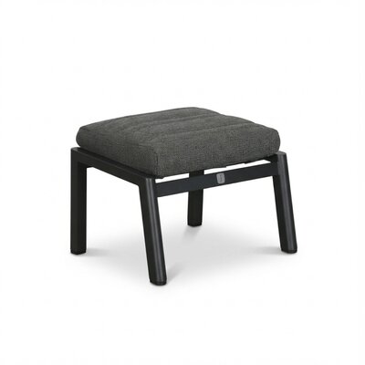 Brighton voetenbank | aluminium + teak | antraciet