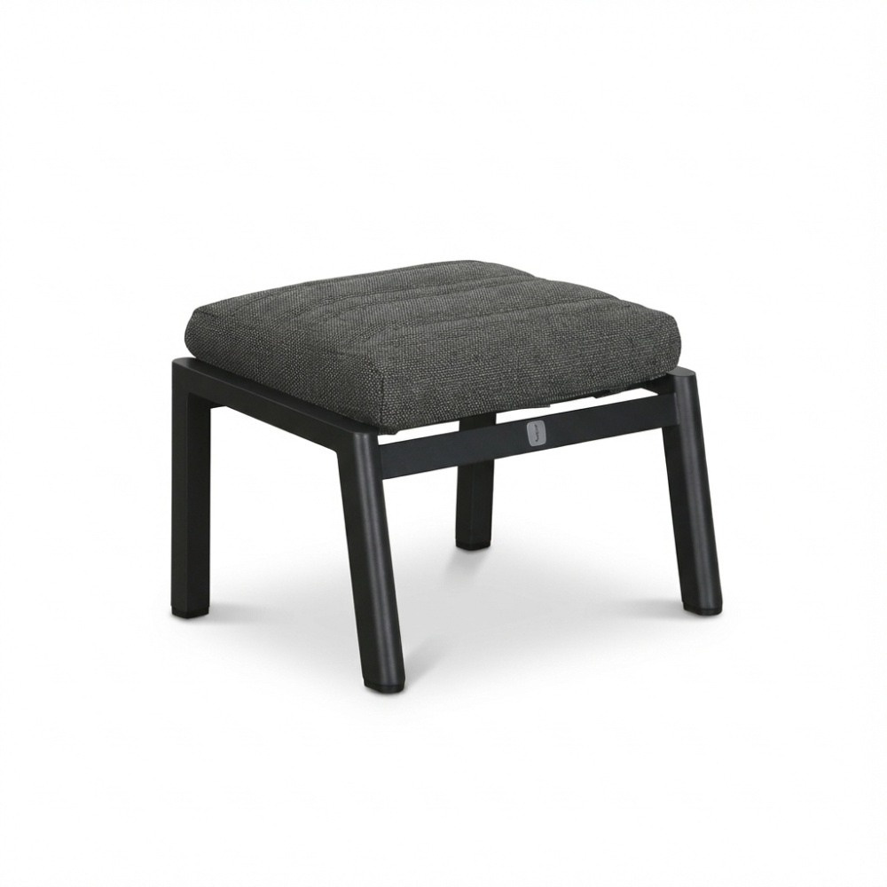 Brighton voetenbank | aluminium + teak | antraciet