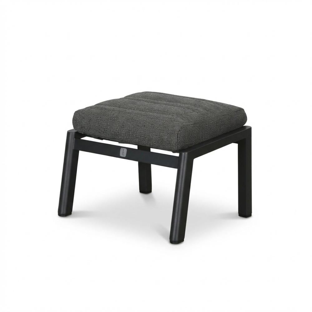 Brighton voetenbank | aluminium + teak | antraciet