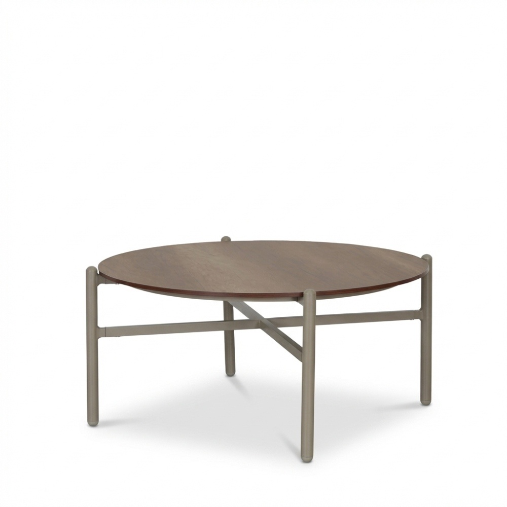 Puglia koffietafel 90cm rond | aluminium + hpl | beige