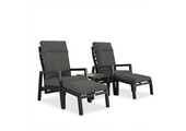 Chicago lounge balkonset - verstelbaar 2 personen | aluminium + keramiek | antraciet | 5-delig
