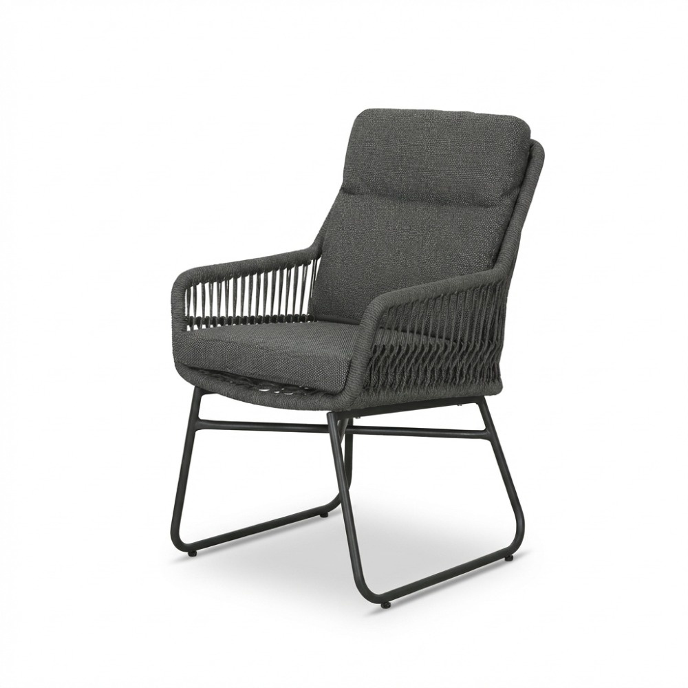 Malaga dining tuinstoel | touw + aluminium | antraciet