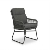 Malaga dining tuinstoel | touw + aluminium | antraciet