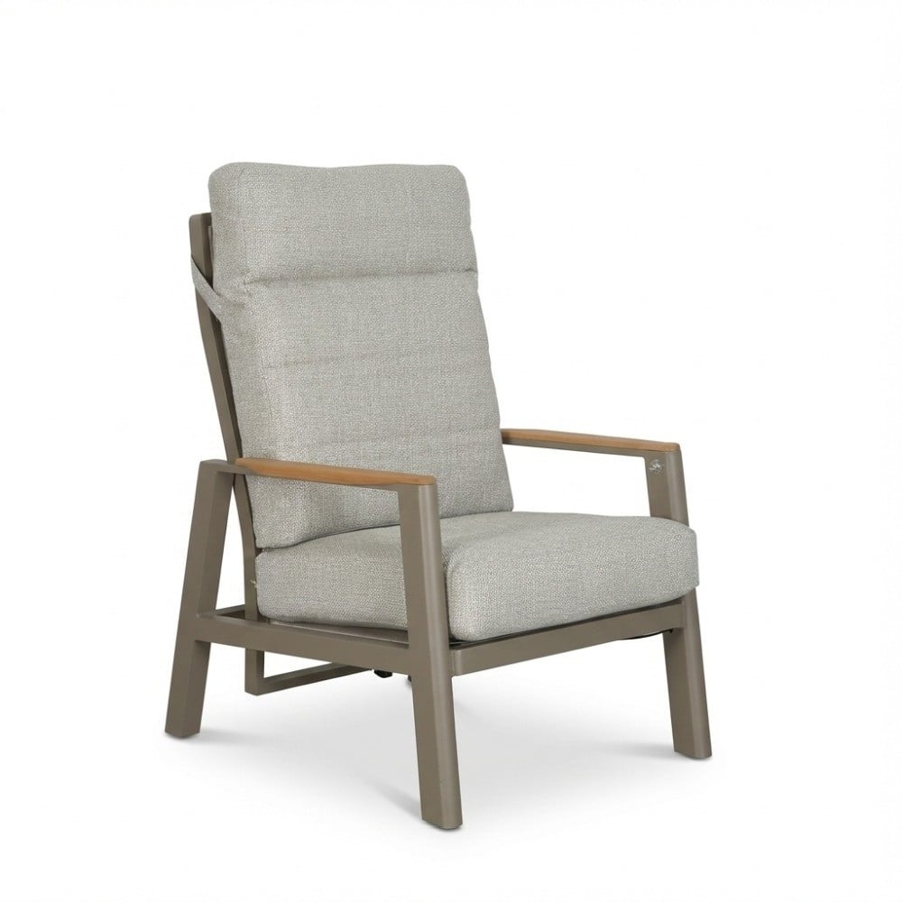 Brighton stoel-bank loungeset - verstelbaar 5 personen | aluminium + teak | beige | 4-delig