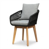 Bella dining tuinstoel | touw + hardhout | zwart