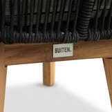 Bella dining tuinstoel | touw + hardhout | zwart