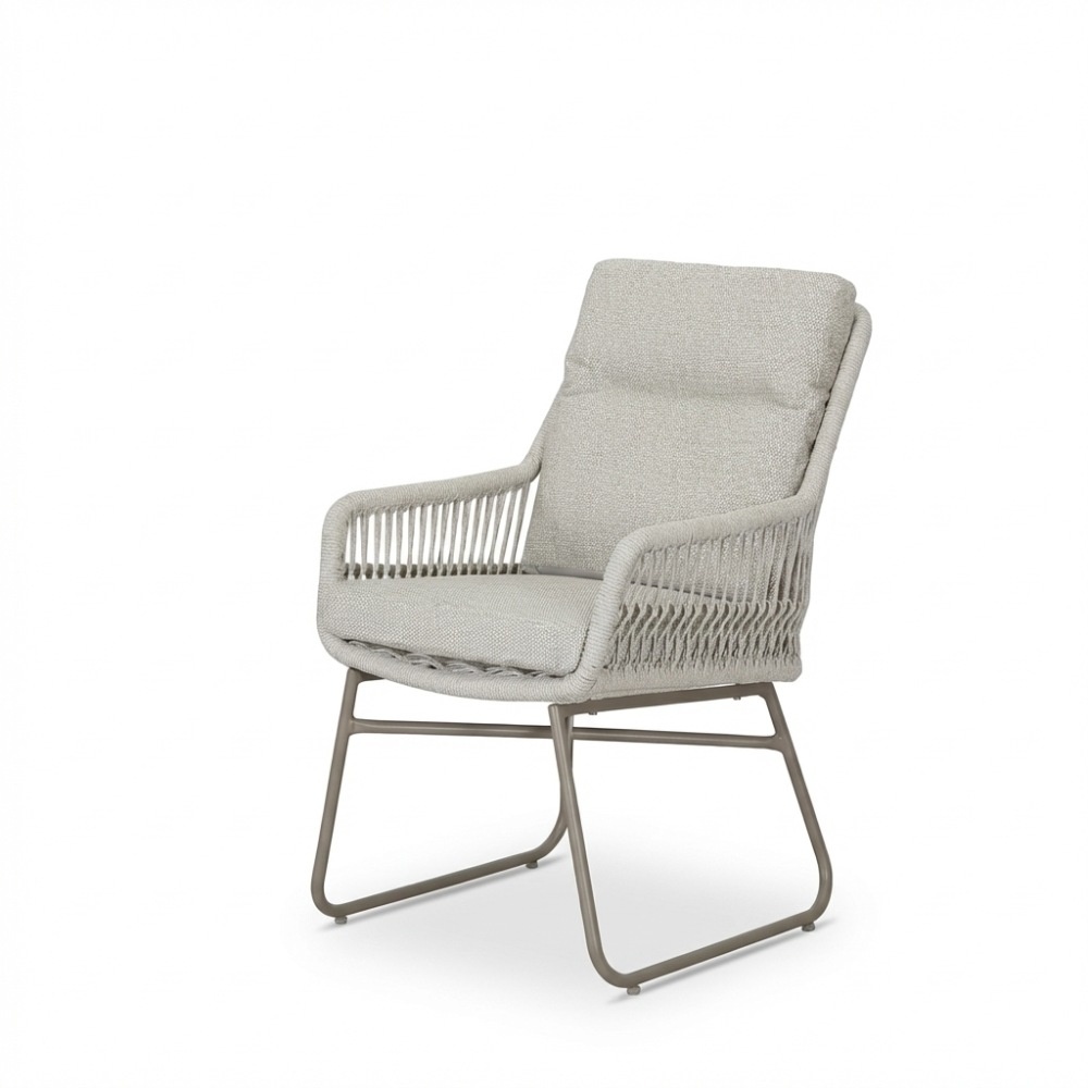 Malaga dining tuinstoel | touw + aluminium | beige
