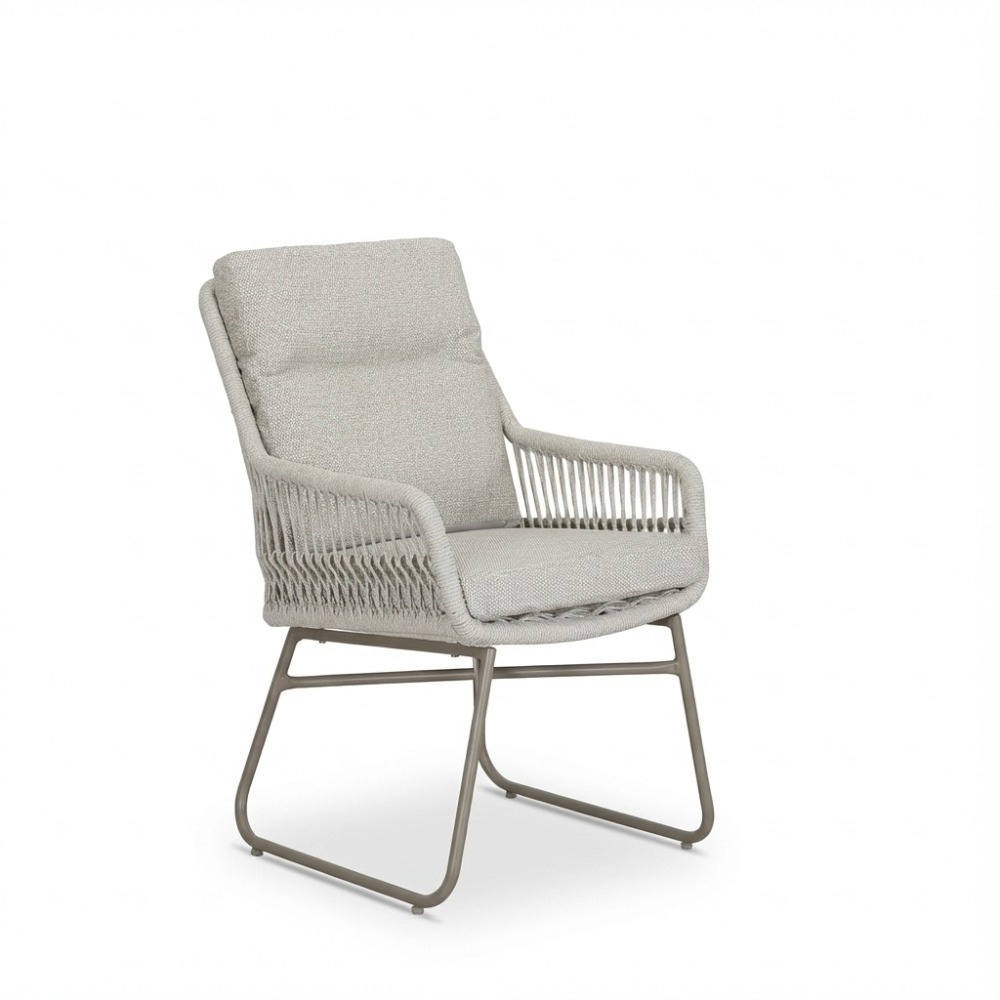 Malaga dining tuinstoel | touw + aluminium | beige
