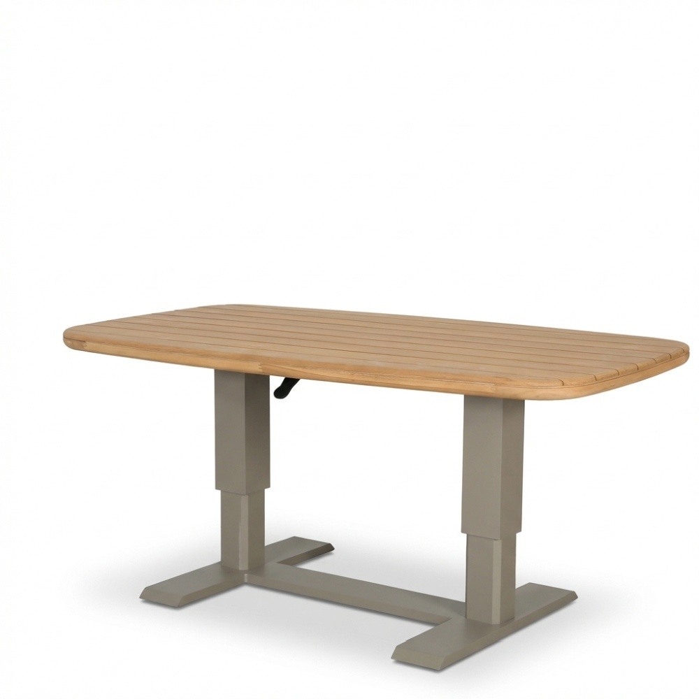 Brighton stoel-bank loungeset - verstelbaar 5 personen | aluminium + teak | beige | 4-delig