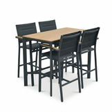 Denver/Bristol dining barset | 4 personen | polywood + textileen | 70cm