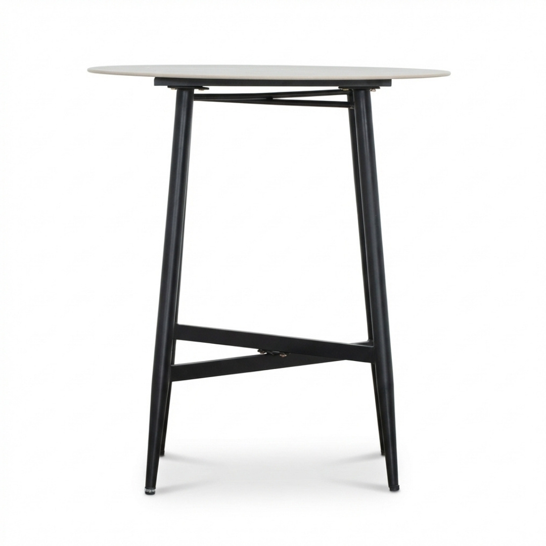 Santos Marble Grey/Mara Sahara Dust dining barset | 4 personen | sintered stone + touw | 90cm